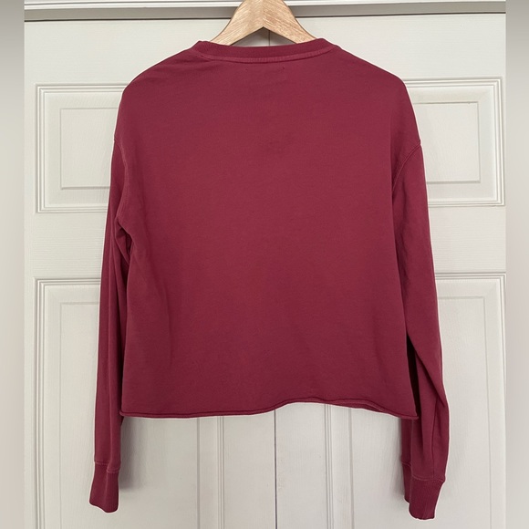 Spiritual Gangster Maroon Long Sleeve Cropped Sweatshirt - Women's Medium - Picture 4 of 7